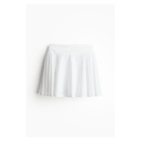 H & M - Skládaná tenisová sukně z materiálu DryMove™ - bílá H&M
