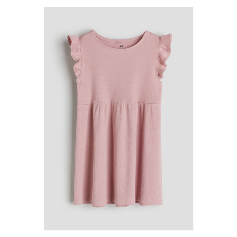 H & M - Šaty z žebrovaného žerzeje - růžová H&M