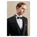 ALTINYILDIZ CLASSICS Men's Black Slim Fit Slim Fit Monocollar Patterned Vest Tuxedo Suit.