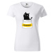 DOBRÝ TRIKO Dámské tričko s potiskem s kočkou ANTIDEPRESIVA Barva: Bílá