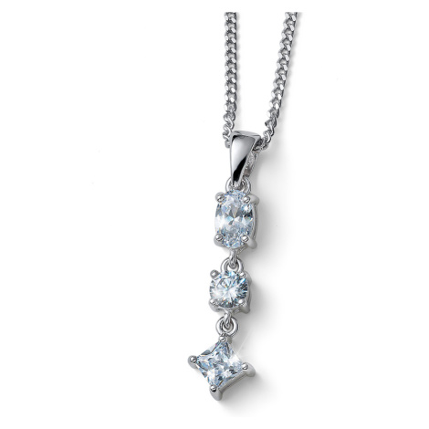 Oliver Weber Třpytivý stříbrný náhrdelník s kubickou zirkonií Achive 61195 (řetížek, přívěsek)