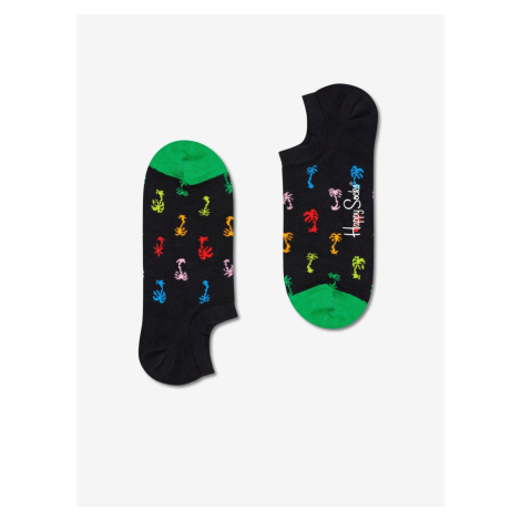 Černé vzorované ponožky Happy Socks Palm No Show - Pánské