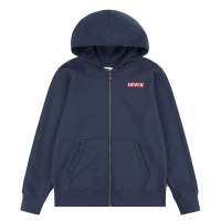 Kojenecká mikina Levi's BOXTAB FULL ZIP HOODIE tmavomodrá barva, s kapucí, hladká, 6EJ762