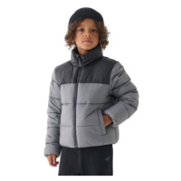 Chlapecká bunda 4F JUNIOR DOWN JACKET-JWAW24TDJAM461-25S-GREY