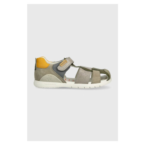 Dětské kožené sandály Biomecanics šedá barva
