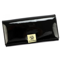 Luxusní velká kožená lakovaná peněženka Gregorio SIERRA, černá