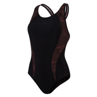 Dámské plavky speedo allover panel laneback black/chocolate/coco