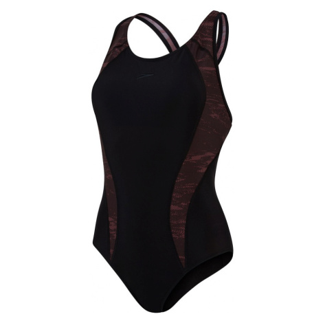 Dámské plavky speedo allover panel laneback black/chocolate/coco