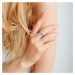 Stříbrný prsten s modrými květinami FanTurra