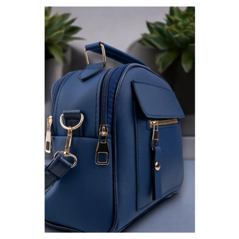 67330 Dewberry Womens 3 Compartment Adjustable Shoulder Bag-NAVY