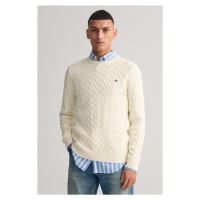 SVETR GANT COTTON CABLE C-NECK bílá