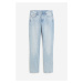 H & M - Straight Regular Jeans - modrá