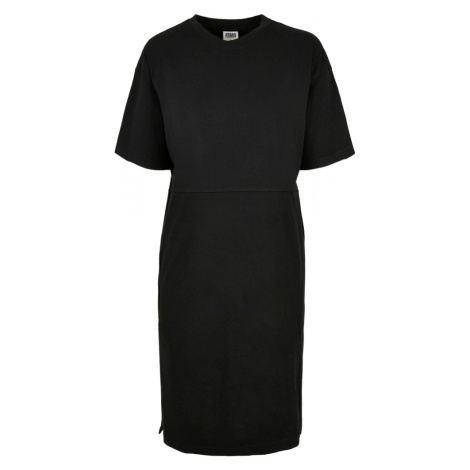 Ladies Organic Oversized Slit Tee Dress - black Urban Classics