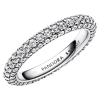 Pandora Třpytivý stříbrný prsten se zirkony Timeless 192627C01 58 mm
