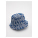 Reserved - Bavlněný klobouk bucket hat - Modrá