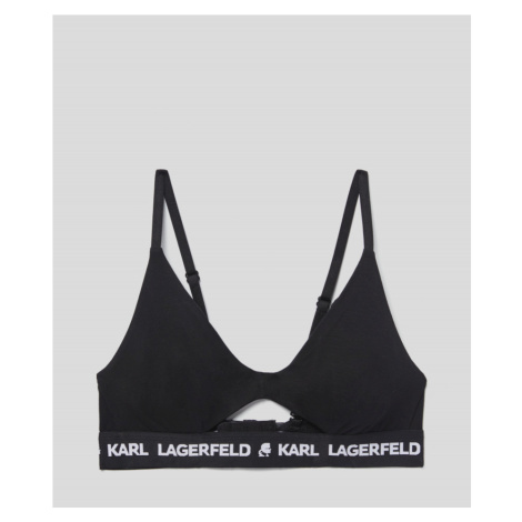 Spodní prádlo karl lagerfeld peephole logo bra černá