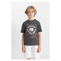 DEFACTO Boy's Crew Neck Printed Short Sleeve T-Shirt