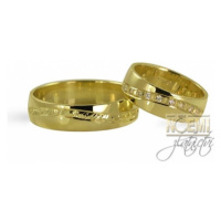 Zlaté snubní prsteny se zirkony/brilianty 1044 + DÁREK ZDARMA