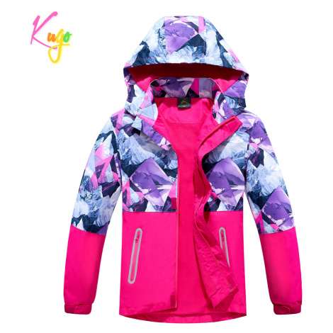Dívčí podzimní bunda, zateplená KUGO B2863, růžová Barva: Růžová