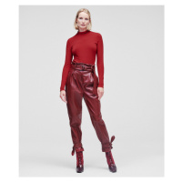 Kalhoty karl lagerfeld faux leather pants červená