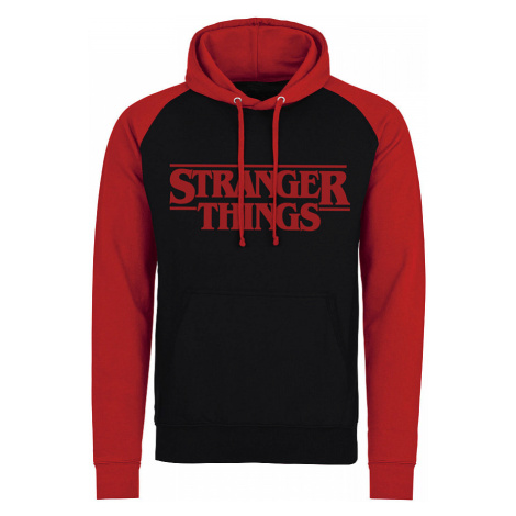 Stranger Things mikina, Logo Baseball Hoodie Black, pánská HYBRIS