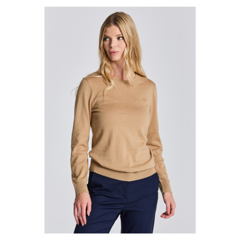 SVETR GANT D1. COTTON CASHMERE C-NECK hnědá