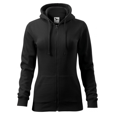 MALFINI® Dámská celopropínací mikina Trendy Zipper s kapucí s podšívkou 65% bavlny Černá