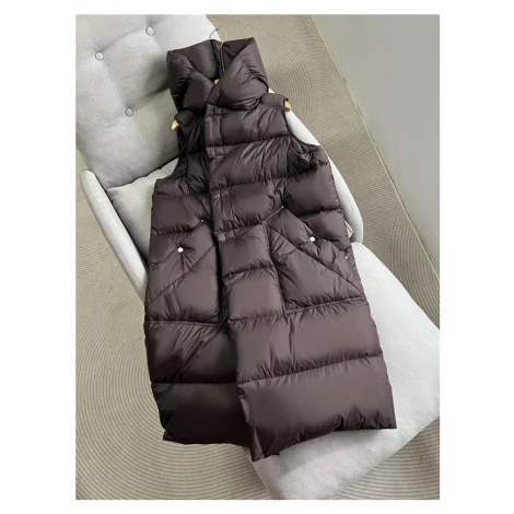 Dlouhá dámská vesta s kachním peřím