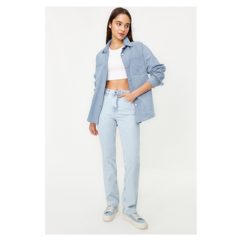 Trendyol Ice Blue High Waist Straight Jeans