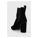 Semišové kotníkové boty Calvin Klein CUP HEEL CHELSEA BOOT 80-SUE dámské, černá barva, na podpat