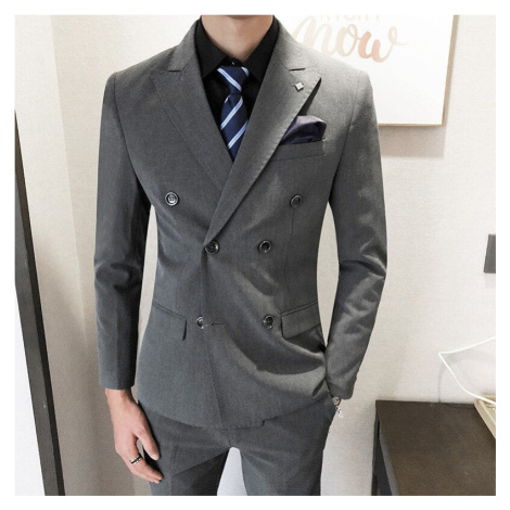 Pánský oblek, dvouřadé sako a slim kalhoty JFC FASHION