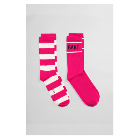 PONOŽKY GANT D1. 2-PACK LOGO SOCK růžová