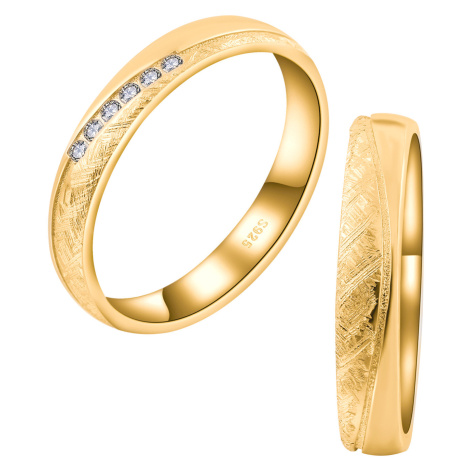 OLIVIE Snubní stříbrný prsten SILVERBOND GOLD 7479
