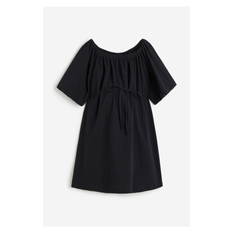 H & M - MAMA Bavlněné šaty's odhalenými rameny - černá H&M