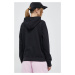 Mikina New Balance dámská, černá barva, s kapucí, vzorovaná