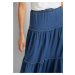 Bonprix BPC SELECTION riflová sukně s volánky Barva: Modrá, Mezinárodní
