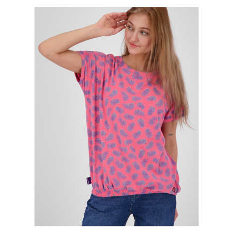 Tmavě růžové dámské vzorované tričko Alife and Kickin