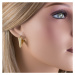 GEMMAX Jewelry Atraktivní zlaté plastické náušnice Trojúhelníky GLEYN-41191