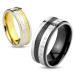 Prsten z oceli 316L, stříbrná a černá barva, nápis "Forever Love", 8 mm
