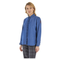 Košile la martina woman shirt l/s light lyocell modrá