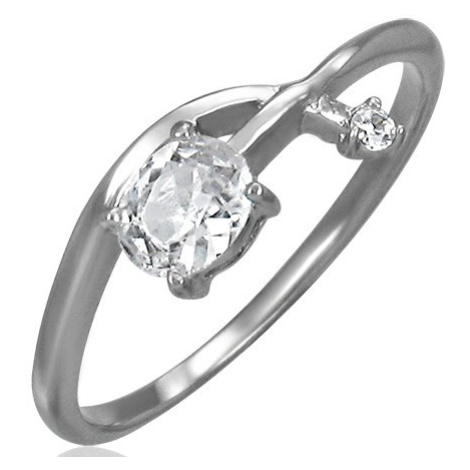 Zásnubní prsten - propletená zirkonová šipka Šperky eshop