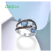 Stříbrný prsten s propletením zdobený kamínky FanTurra
