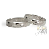 Snubní prsteny bílé zlato 0093 + DÁREK ZDARMA