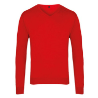 Premier Workwear Pánský pletený svetr PR694 Red -ca. Pantone 200