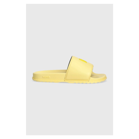 Pantofle HUGO Match dámské, žlutá barva, 50517507 Hugo Boss
