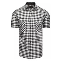 D Street Pánská košile s krátkým rukávem Nalnt černo-bílá Bílá
