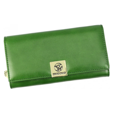 Luxusní dámská kožená peněženka Leonardo, zelený GREGORIO