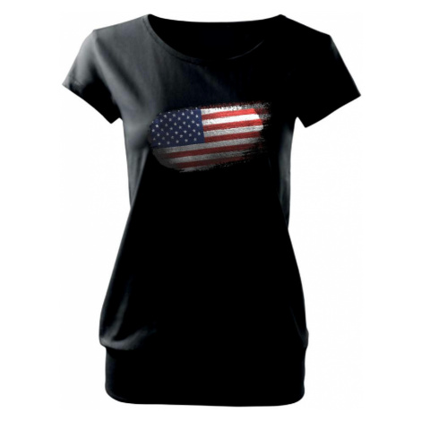 Americká vlajka okousaná - Volné triko city
