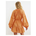 Oranžové šaty se zavazováním Trendyol