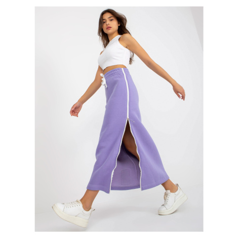 Světle fialová midi sukně se zipem Fashionhunters